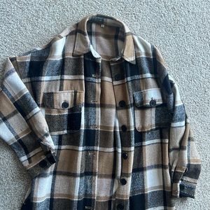 Long Plaid Shacket